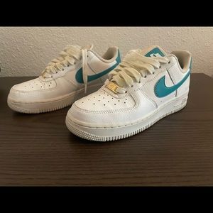 Nike Air Force 1 ‘07 (White/Teal) - Womens 5.5